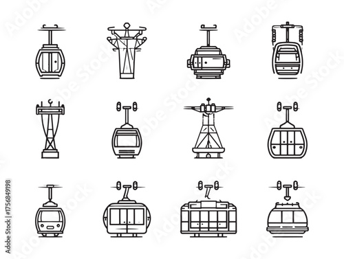 Cable Car Line Art Journey Through Nature