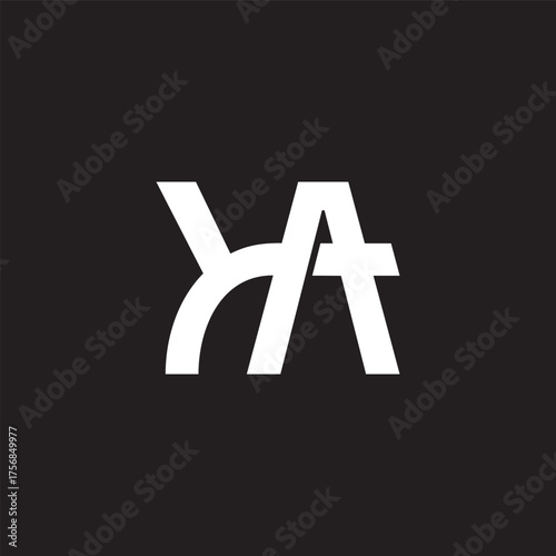letter ya simple motion overlapping line logo vector