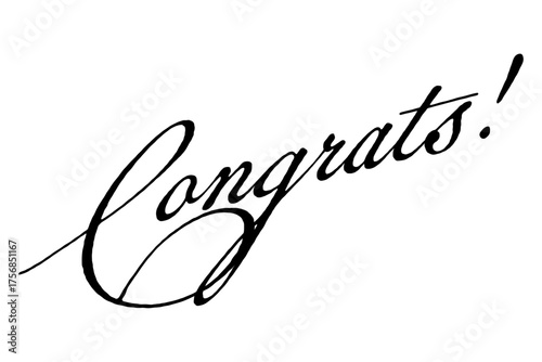 Congrats! - Congrats! word, text or lettering. Vector script and handwritten typography. Congratulations! word for note, sign, card, banner. Isolated.
