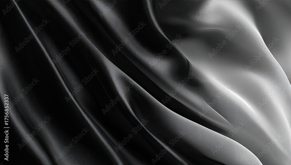 Fototapeta premium Flowing fabric with dark shadows and bright highlights creating a smooth, undulating effect