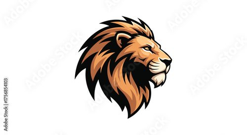 Majestic lion's head with flowing mane a symbol of strength and courage.