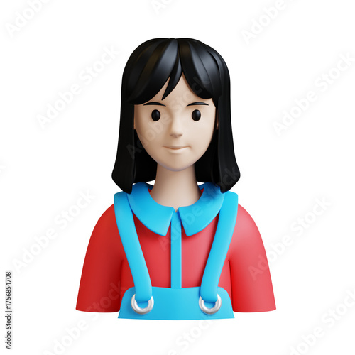 Female Barber icon 3d transparent background