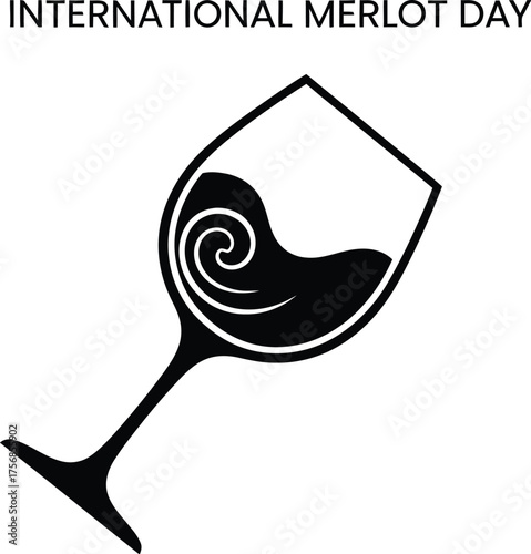 International merlot day concept with wine glass celebrating red wine culture