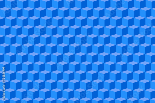 Modern 3D geometric cube pattern in shades of blue. Perfect for backgrounds, wallpapers, web design, packaging, branding, presentations, textiles, and digital media projects.