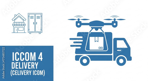 Iccom 4 delivery icon, celivary icom, drone delivery, fast delivery