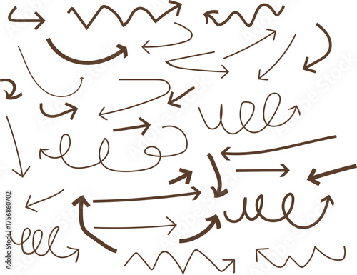 Hand Drawn Arrow Set - Collection of Sketchy Directional Indicators for Infographics, Web Design, and Presentation Graphics