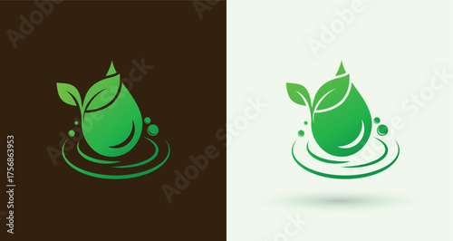 Eco Water Drop Leaf Ripple Brand Logo

