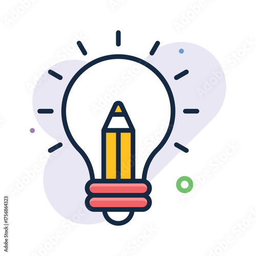 Light bulb with pencil symbolizing creativity and entrepreneurship.