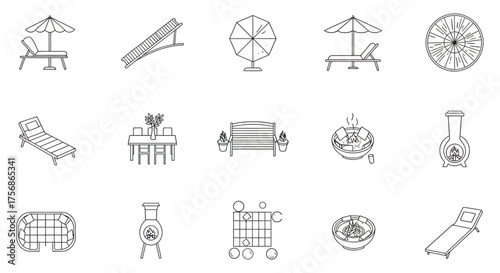 outdoor living design elements a collection of patio furniture fire pits and water features perfect for landscape design and backyard renovations.