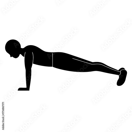Man Doing Push-Up Silhouette