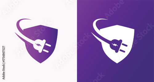 Electric Plug Shield Logo for Secure Power Systems

