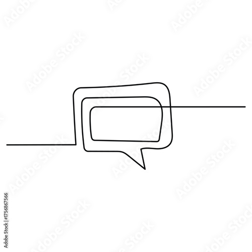 continuous line bubble chat logo design