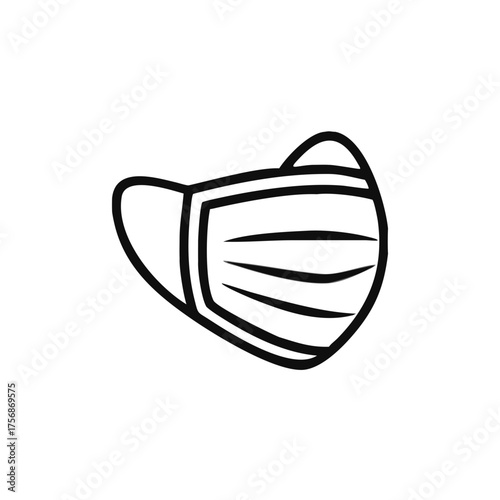 mask icon in flat style, respiratory and protection face mask ppe isolated on white background, virus protection business concept