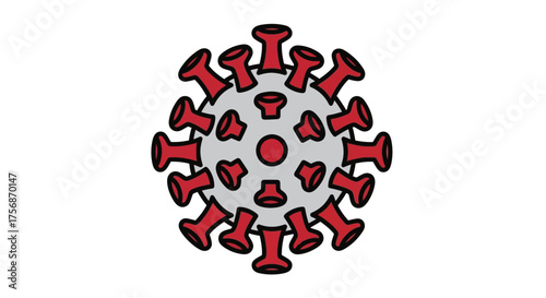 An essential visual aid for public health education, illustrating the microscopic structure of a virus to enhance understanding of disease transmission and preventative measures