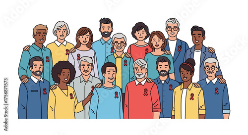 Diverse community members uniting for a shared cause, advocating for public health education and collective well-being to foster understanding and support