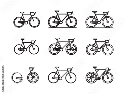 Classic Road Bike Line Art Adventure