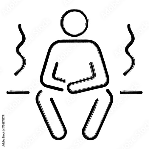 sauna icon, brush strokes, vector illustration on white background.