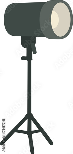 Cylindrical spotlight on tripod stand