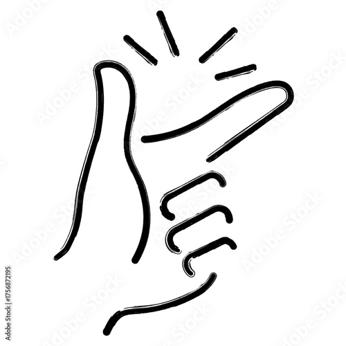 snap of fingers icon, brush strokes, vector illustration on white background.