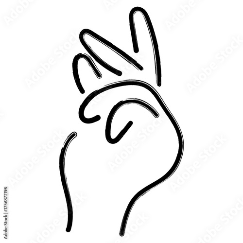 snap of fingers icon, brush strokes, vector illustration on white background.