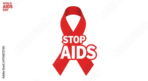Promoting vital health education and awareness, this symbolic red ribbon signifies a global call to action for effective prevention and compassionate support to stop AIDS