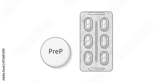 An illustrative representation of PrEP medication for HIV prevention and public health education