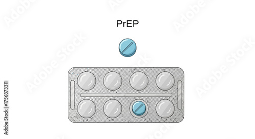 Educational graphic illustrating preventative health medication, promoting awareness and understanding of prophylaxis for improved public well-being and disease prevention
