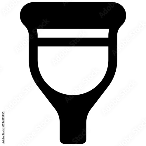 Menstrual cup. Outlined stroke vector icon with black-filled details.