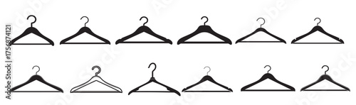 hangers silhouette white background