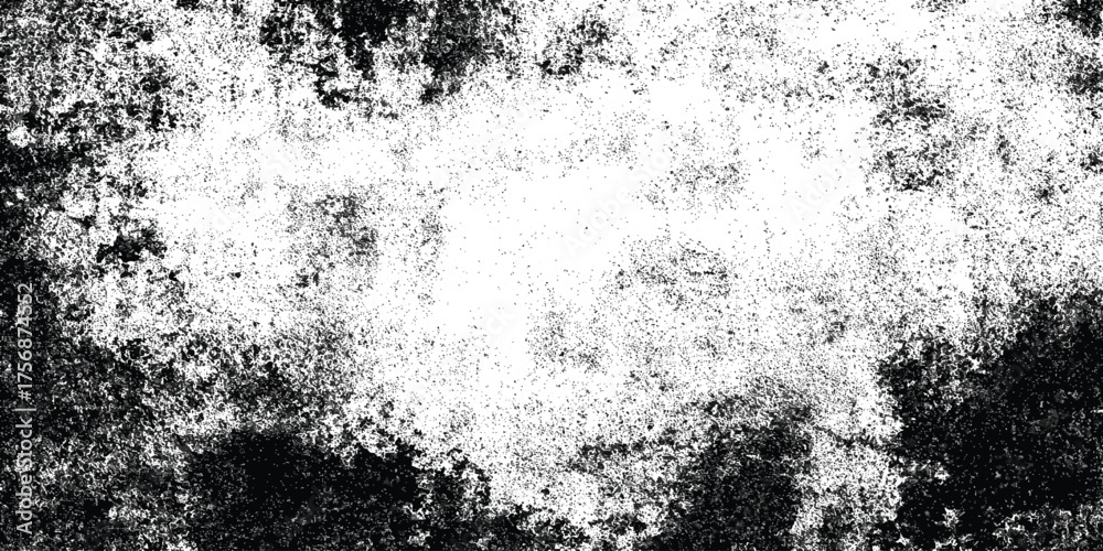 Fototapeta premium Grunge black and white distressed texture with scattered speckles and blotches for abstract background or overlay design.