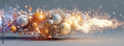 Glowing serum particles dance and merge, creating a mesmerizing light display