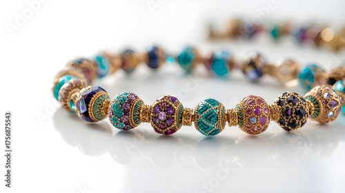 necklace with blue and green