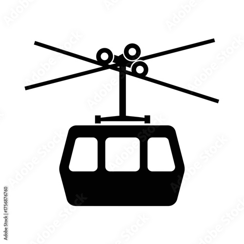Cable Car Icon PNG | Gondola Lift Vector | Mountain Transport Outline Illustration