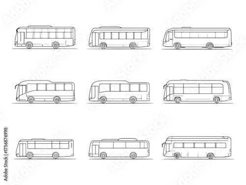 Coach Bus Side line art city streets