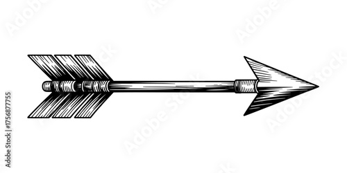 a traditional arrow with detailed fletching and sharp tip, perfect for design elements, icons, and logos.