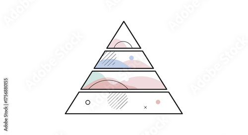 Understanding the concept of hierarchical structures visualized through a layered pyramid diagram
