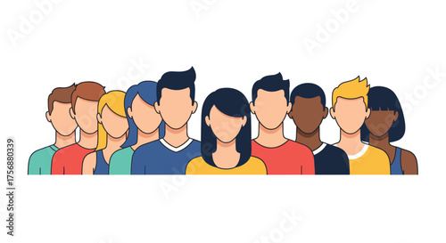 A diverse group of people standing together representing community and unity