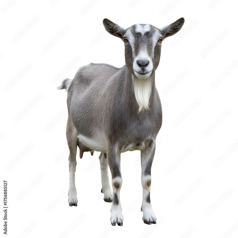 Fototapeta premium Toggenburg goat isolated on transparent background