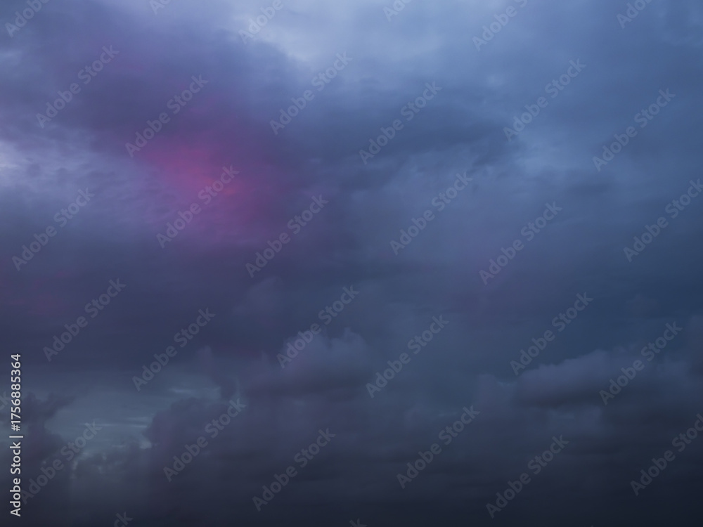 Fototapeta premium Cloud storm sky dark rain lightning thunder stormy typhoon nature light scene rainy atmosphere damage effect carbon dioxide dust air pollution 2.5 Pm, texture nature windstorm weather skyscape.