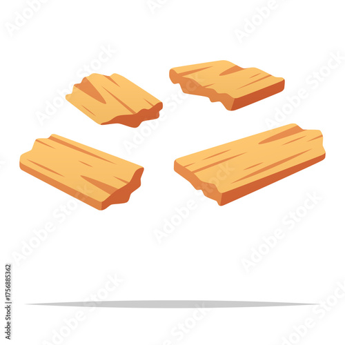 Wood chips vector isolated illustration