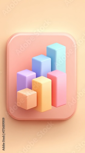 Colorful 3D Cubes Representing Data Visualization and Growth.