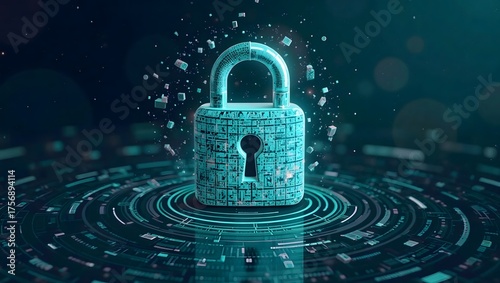 Wallpaper Mural Digital Security Concepts Collection: Glowing Keys and Locks, Neon Tech Symbols for Cybersecurity, Data Protection, and Digital Privacy Visuals Torontodigital.ca