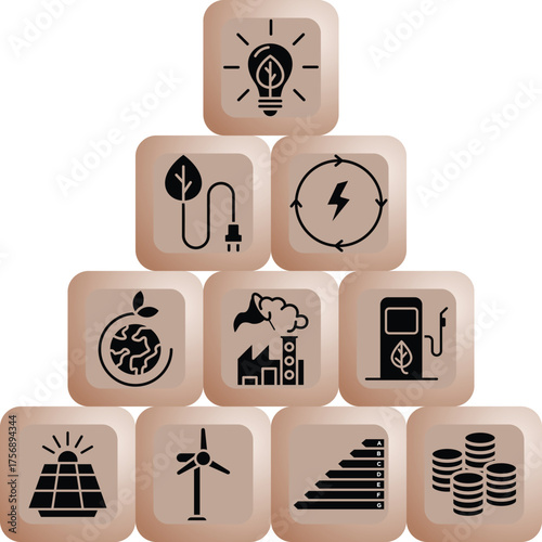 Renewable energy sources and alternative energy sources design concept