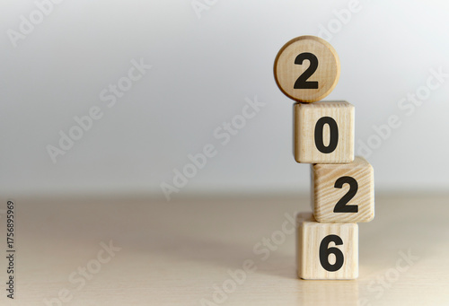 New year 2026 concept. Plain background text
