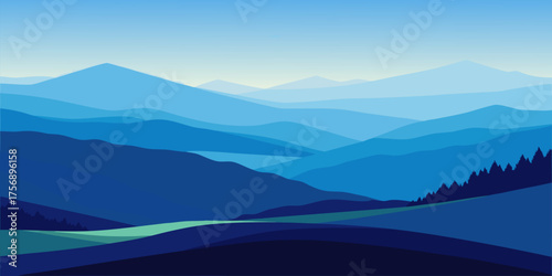 Layered Blue Mountain Ranges Under Clear Sky mountains