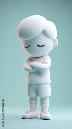 Contemplative Figure in Serene Pose.