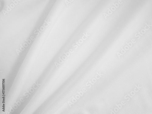 Close-up wavy cloth. White crumpled fabric background