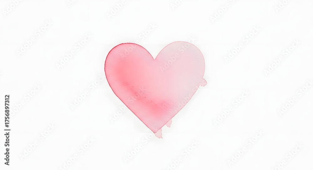 Fototapeta premium Watercolor Heart Romantic Illustration for Valentine s Day Love and Wedding Designs