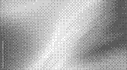 Pixelated bitmap dither effect. Black and white noise texture in classic console game style. Vector graphic.