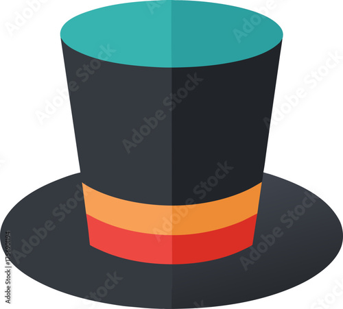 vector illustration of a black and white hat